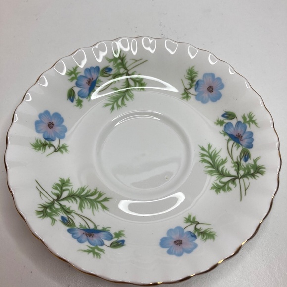 RICHMOND China, England - BLUE POPPY Pattern - CUP & SAUCER Set - Gold trim - Picture 7 of 10